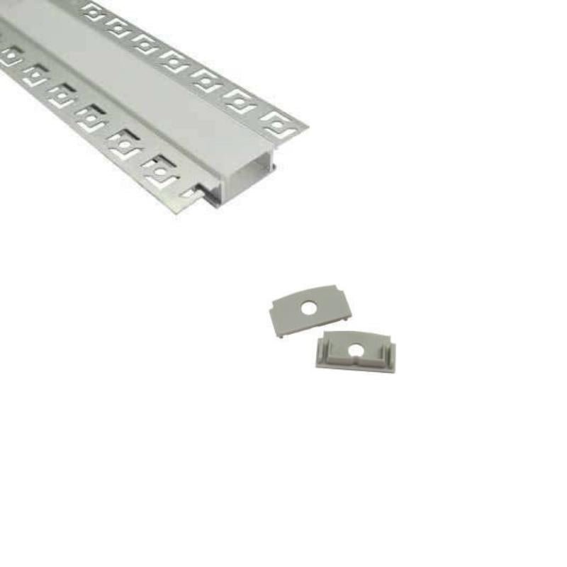 Perfil Aluminio De Plafón 6114 PL Empotrar 61.1X14 MM - Wattko